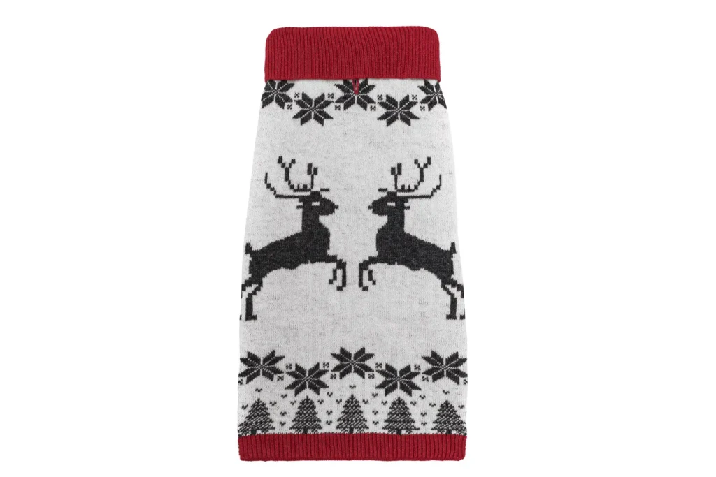 sweterek dla psa reindeer czerwono-bezowy